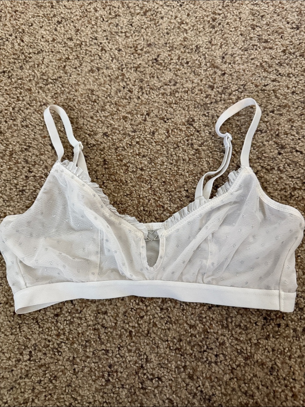 Target White Sheer Dot Lace Bralette